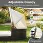 Rattan Pet Daybed with Adjustable Canopy for Small & Medium Dogs