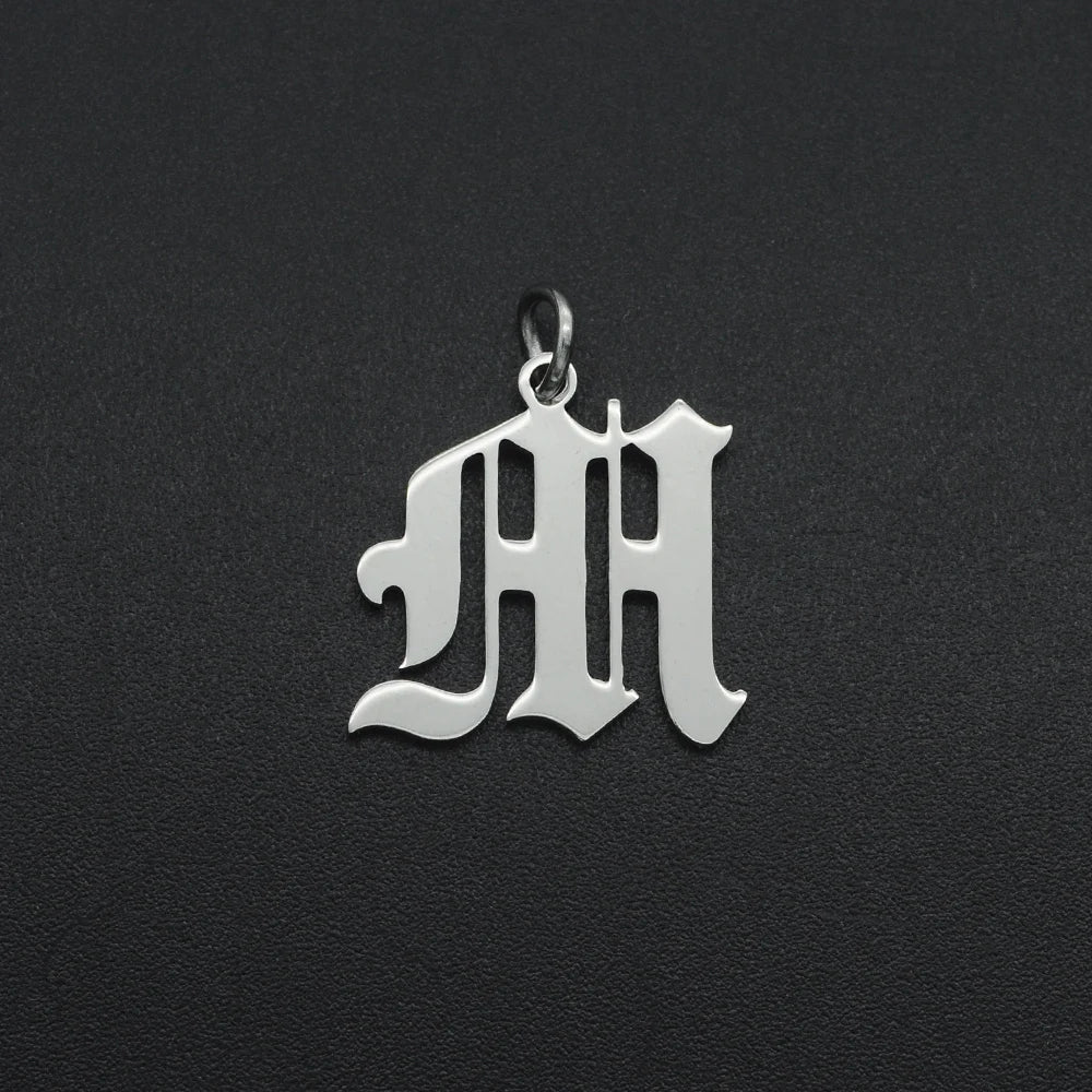 316 Stainless Steel Old English Letter Charms | DIY Alphabet Jewelry Findings for Bracelets and Necklaces