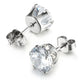 Huitan Minimalist Crystal Cubic Zirconia Stud Earrings | 6 Claws Unisex Fashion Jewelry