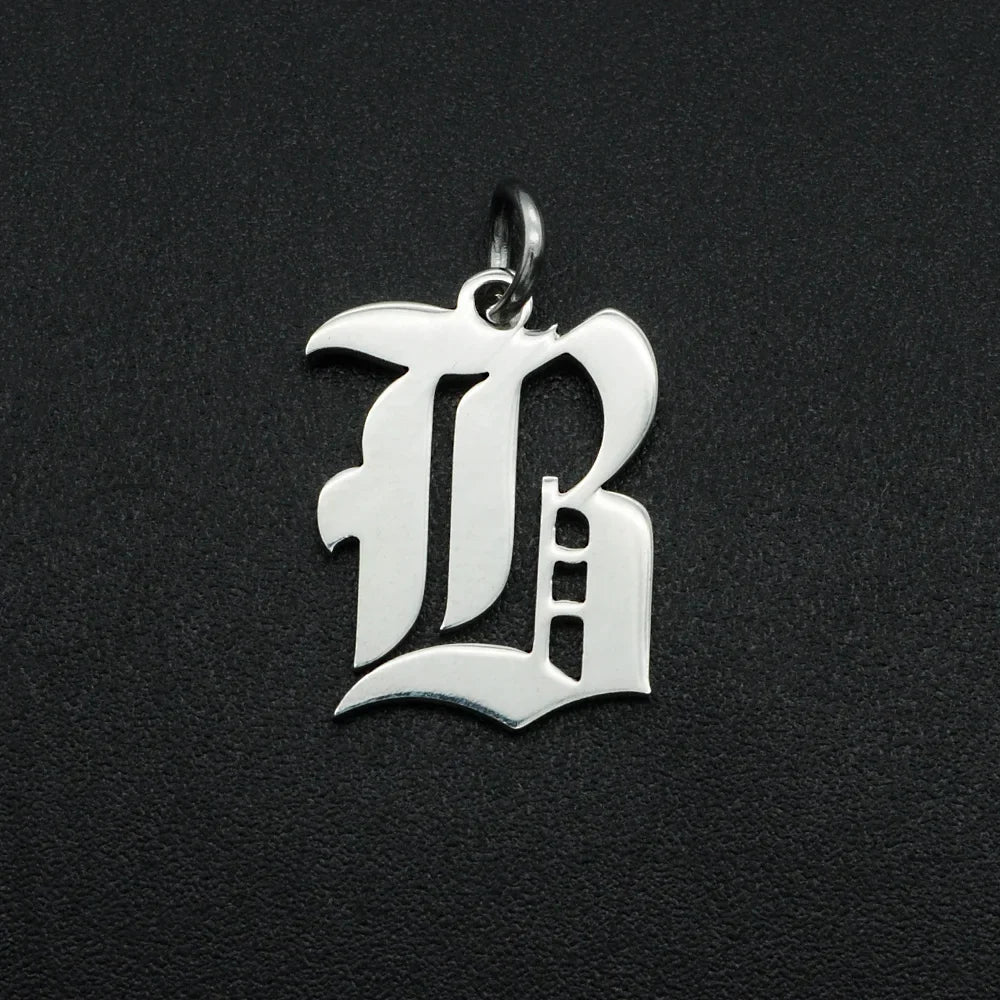 316 Stainless Steel Old English Letter Charms | DIY Alphabet Jewelry Findings for Bracelets and Necklaces