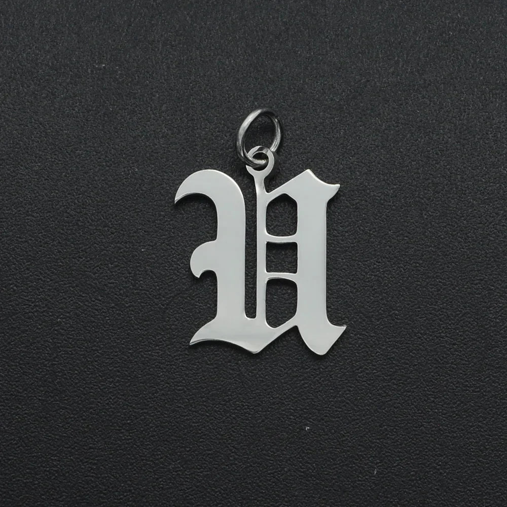 316 Stainless Steel Old English Letter Charms | DIY Alphabet Jewelry Findings for Bracelets and Necklaces