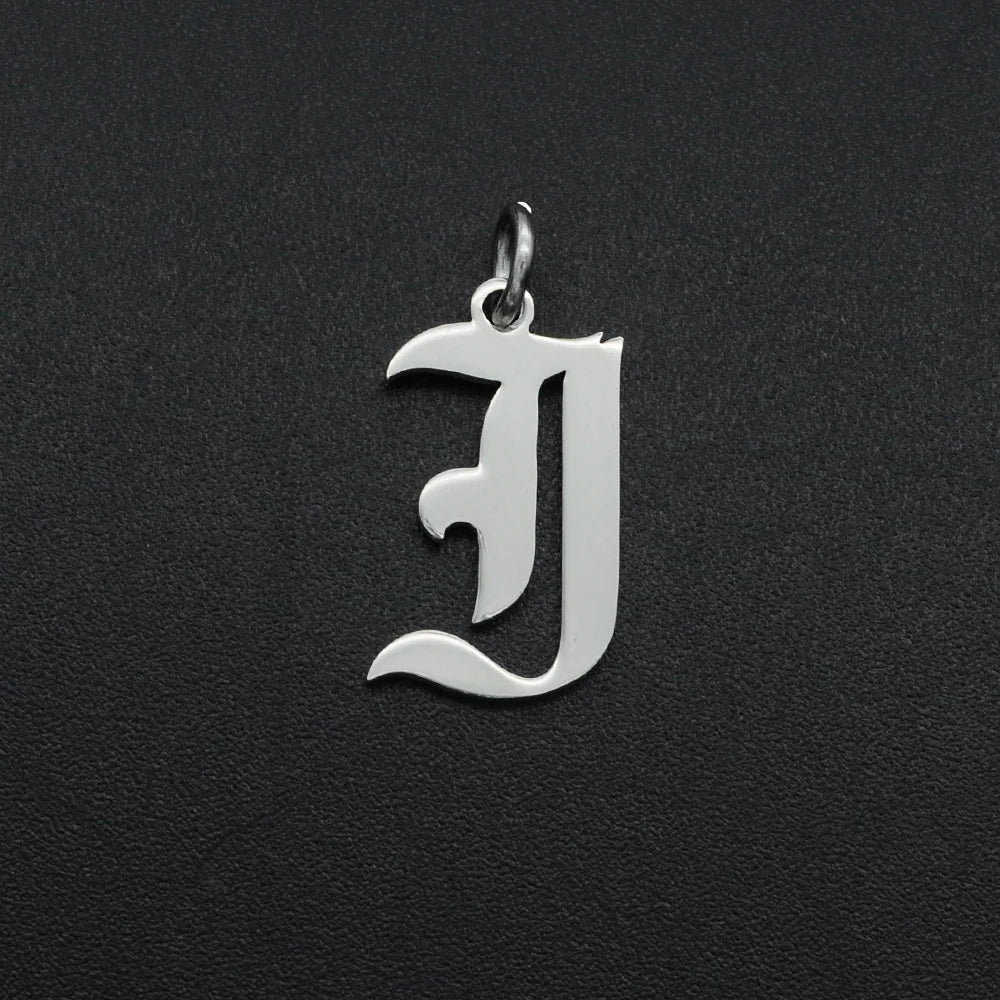 316 Stainless Steel Old English Letter Charms | DIY Alphabet Jewelry Findings for Bracelets and Necklaces