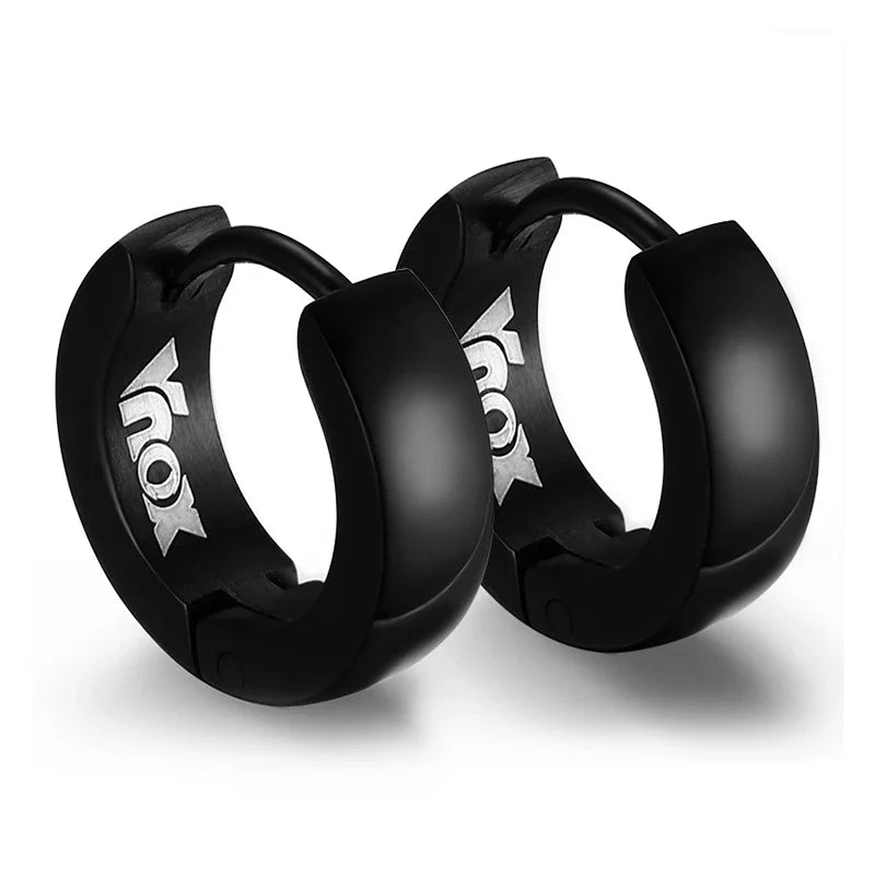 Rock Punk Huggie Earrings | Stainless Steel Unique Small Hoop Earrings for Men and Women