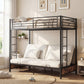 Heavy Duty Metal Bunk Bed Frame with Headboard and Footboard