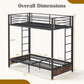 Heavy Duty Metal Bunk Bed Frame with Headboard and Footboard