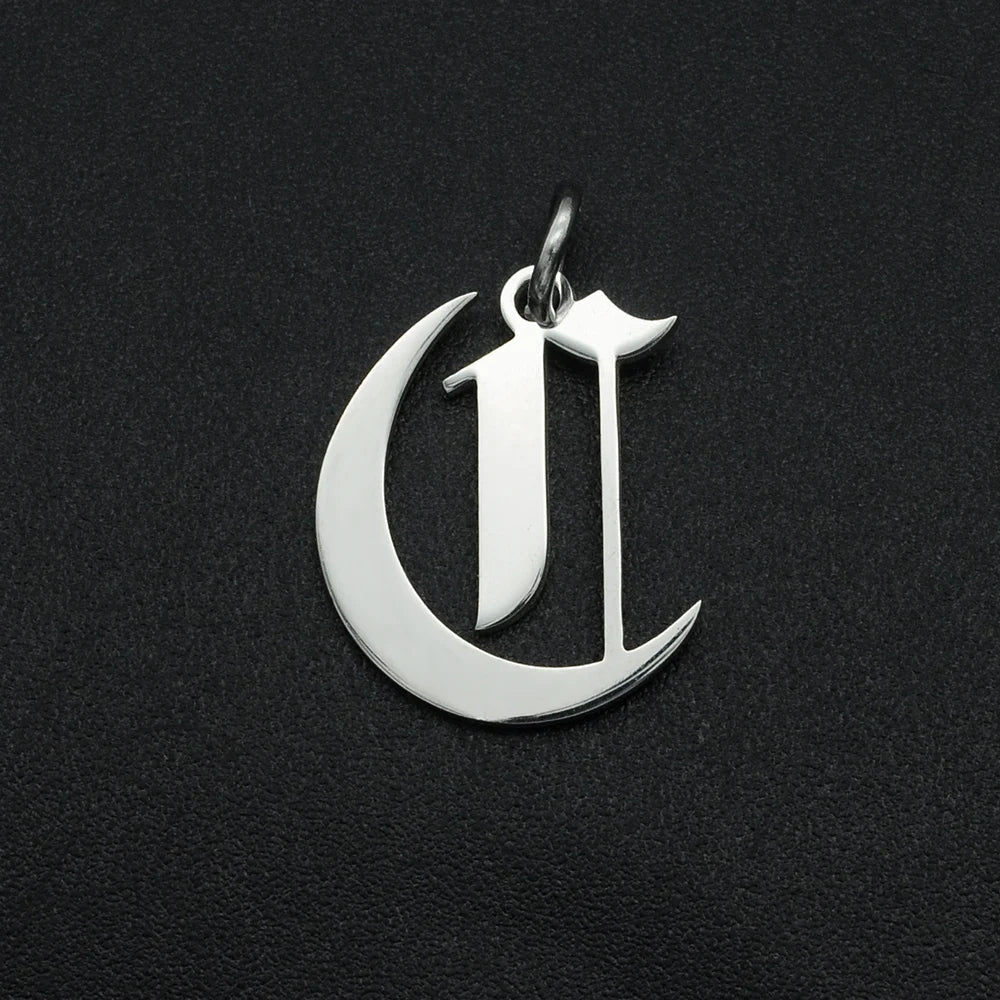 316 Stainless Steel Old English Letter Charms | DIY Alphabet Jewelry Findings for Bracelets and Necklaces