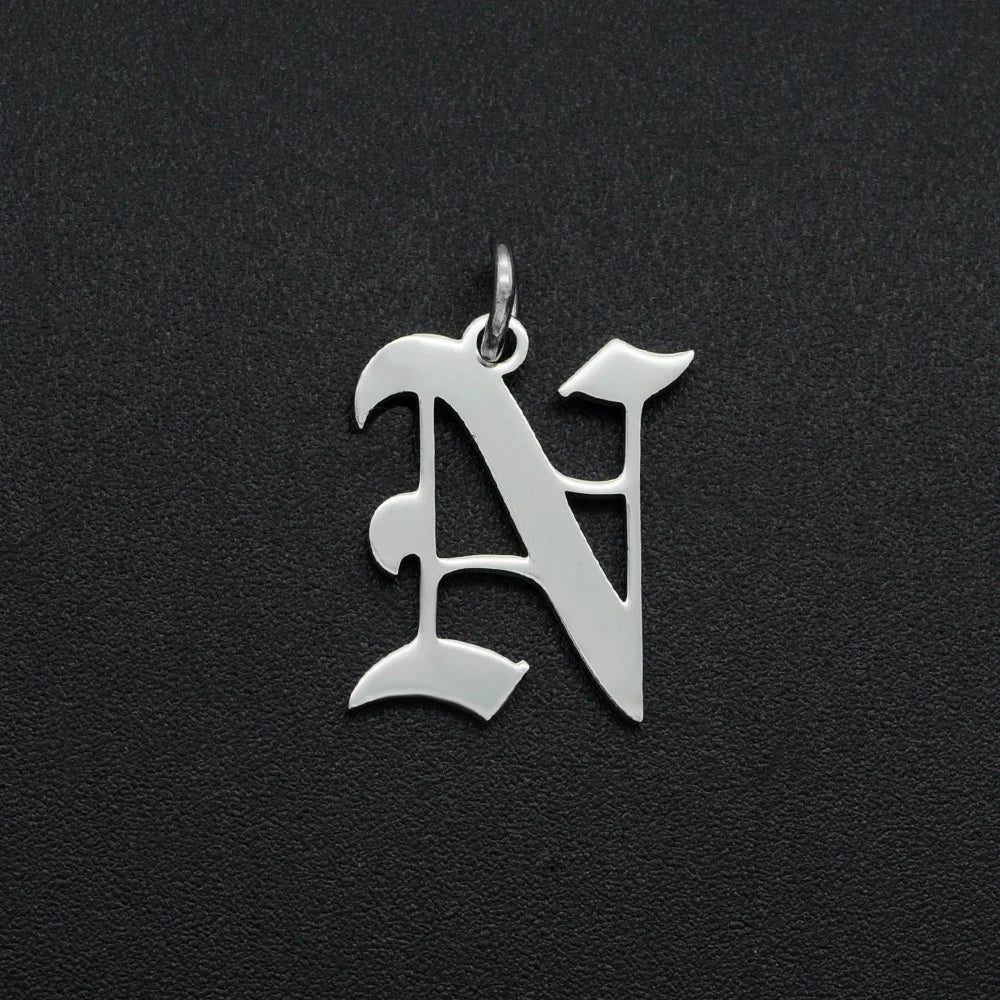 316 Stainless Steel Old English Letter Charms | DIY Alphabet Jewelry Findings for Bracelets and Necklaces