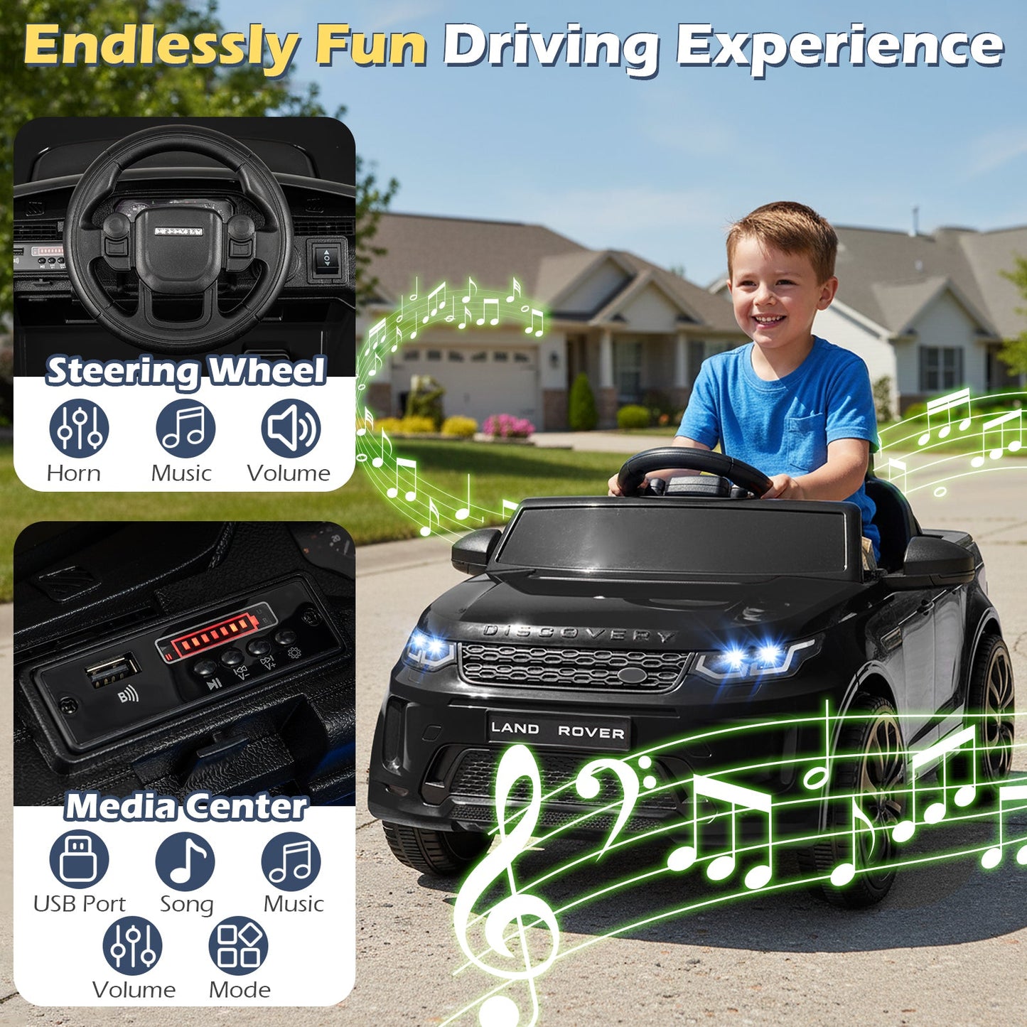 Licensed Land Rover Kids Ride on Car 12V Battery Powered Kids Electric Car