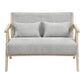 Loveseat Sofa for Small Spaces with Throw Pillows Rubber Wood Frame Padded Seat