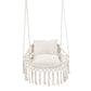 Macrame Swing Chair Hammock Chair with 2 Removable Cushions