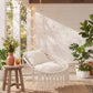 Macrame Swing Chair Hammock Chair with 2 Removable Cushions