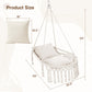 Macrame Swing Chair Hammock Chair with 2 Removable Cushions