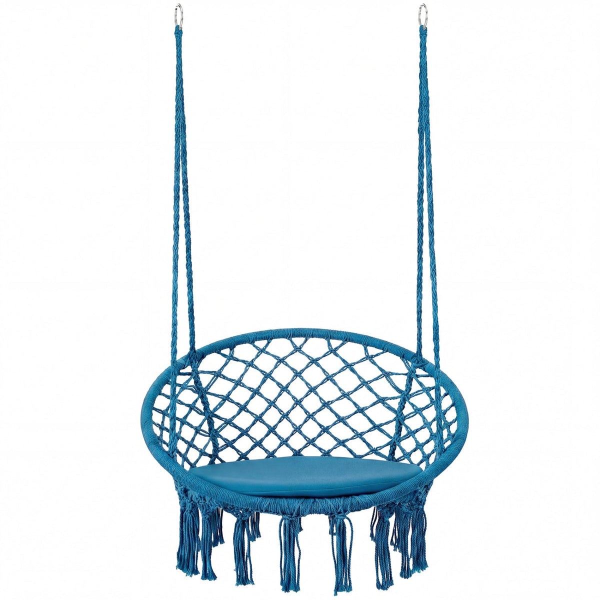 Macrame Swing Chair Hammock Chair with Round Seat Cushion