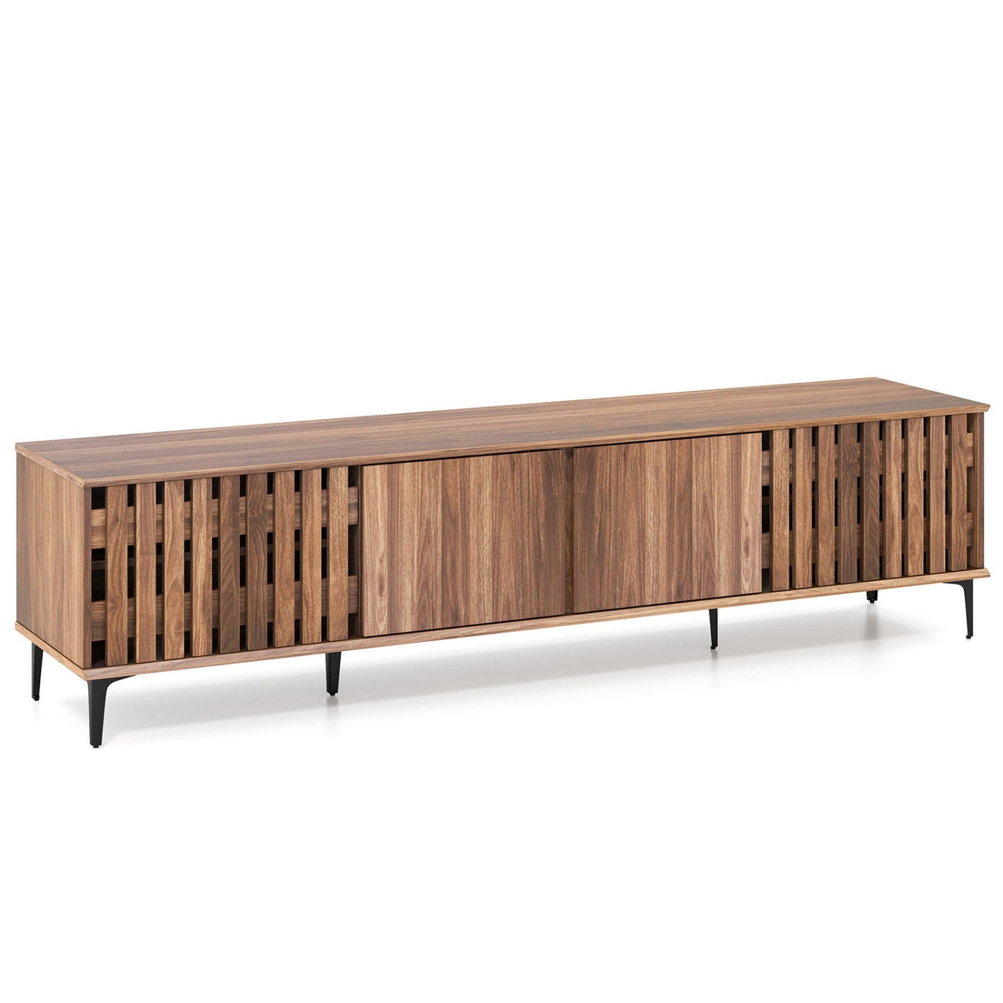 Mid Century Modern Entertainment Center with 4 Storage Cabinets for Living Room