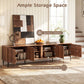 Mid Century Modern Entertainment Center with 4 Storage Cabinets for Living Room
