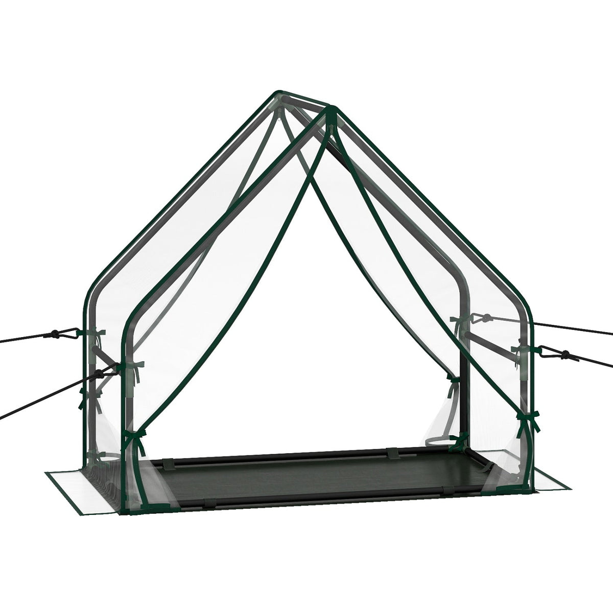Mini Green House Metal Frame with Waterproof Bottom Mat and Wind Ropes