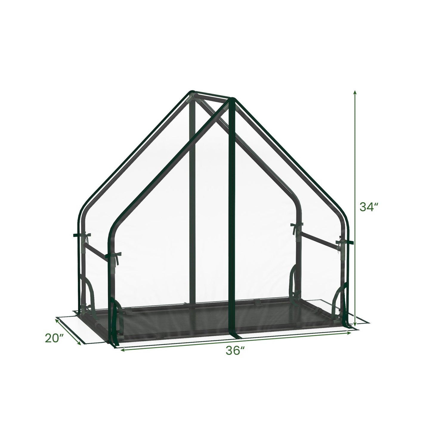 Mini Green House Metal Frame with Waterproof Bottom Mat and Wind Ropes