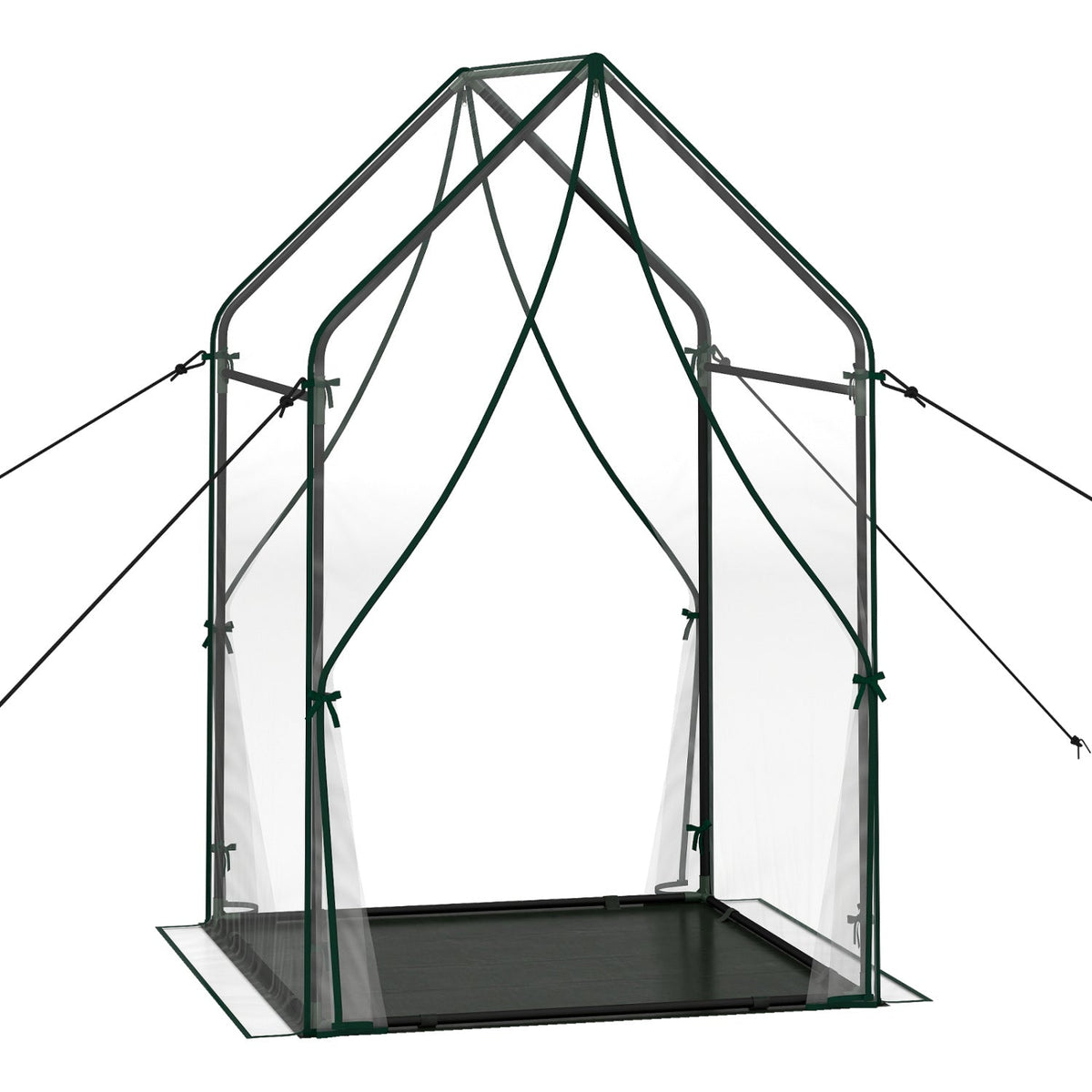 Mini Green House Metal Frame with Waterproof Bottom Mat and Wind Ropes