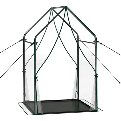 Mini Green House Metal Frame with Waterproof Bottom Mat and Wind Ropes