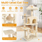 Multi-Level Cat Tower with 2-Door Condo and Padded Top Perch