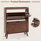 Narrow Shoe Cabinet with Flip Drawers and Adjustable Shelves