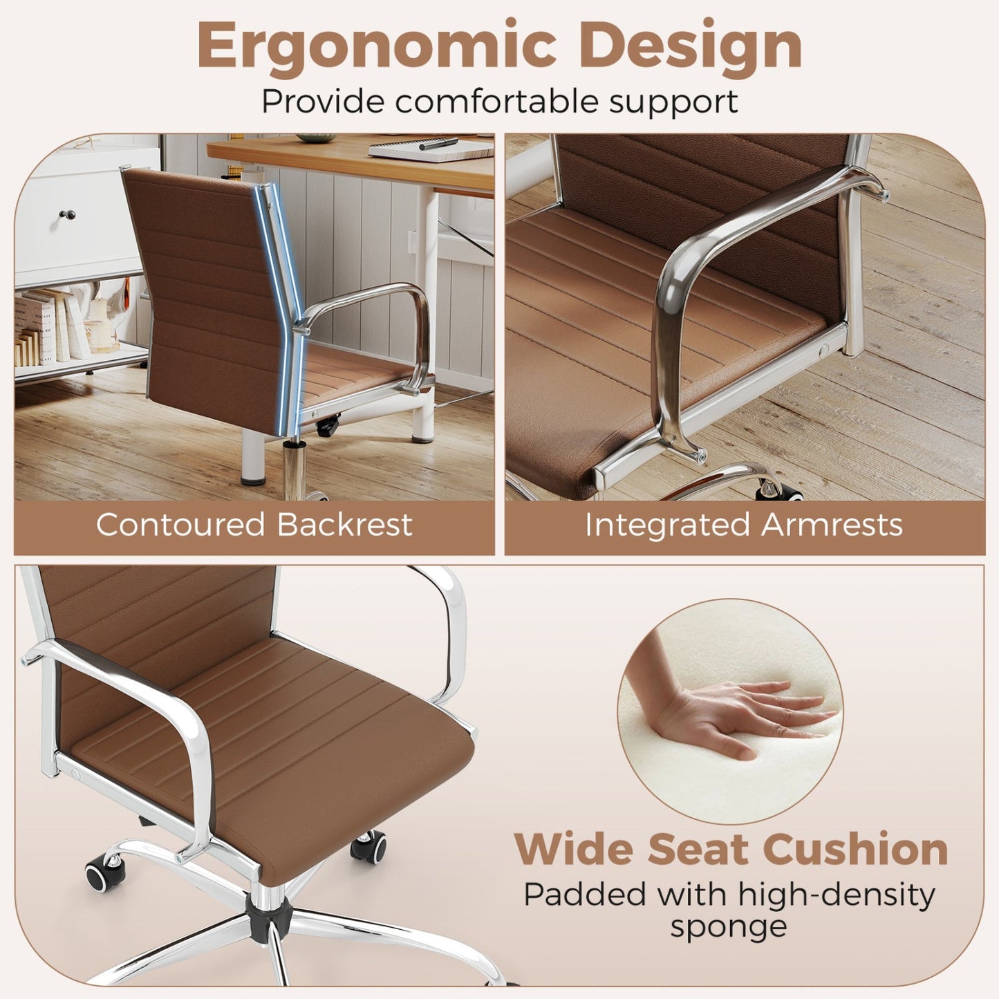 Height Adjustable Office Chair with Rocking Backrest
