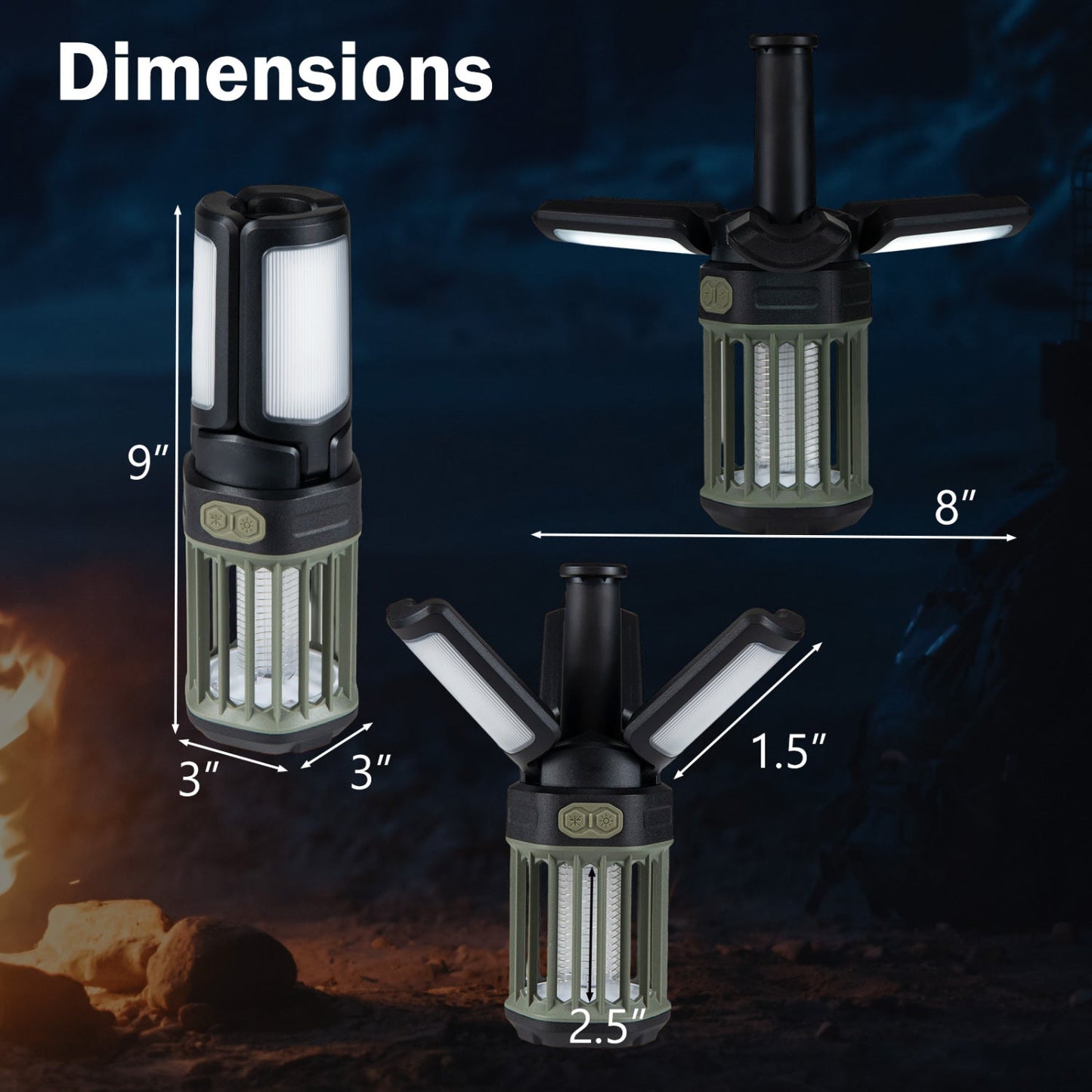 Outdoor Bug Zapper with Foldable Camping Lantern USB