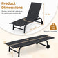 Outdoor Chaise Lounge Chair with Wheels and Metal Frame