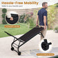 Outdoor Chaise Lounge Chair with Wheels and Metal Frame