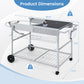 Outdoor Movable Grill Table for 18/22 Inch Weber Original Kettle for Camping