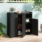 Outdoor Storage Cabinet with 3 Doors and Adjustable Shelves