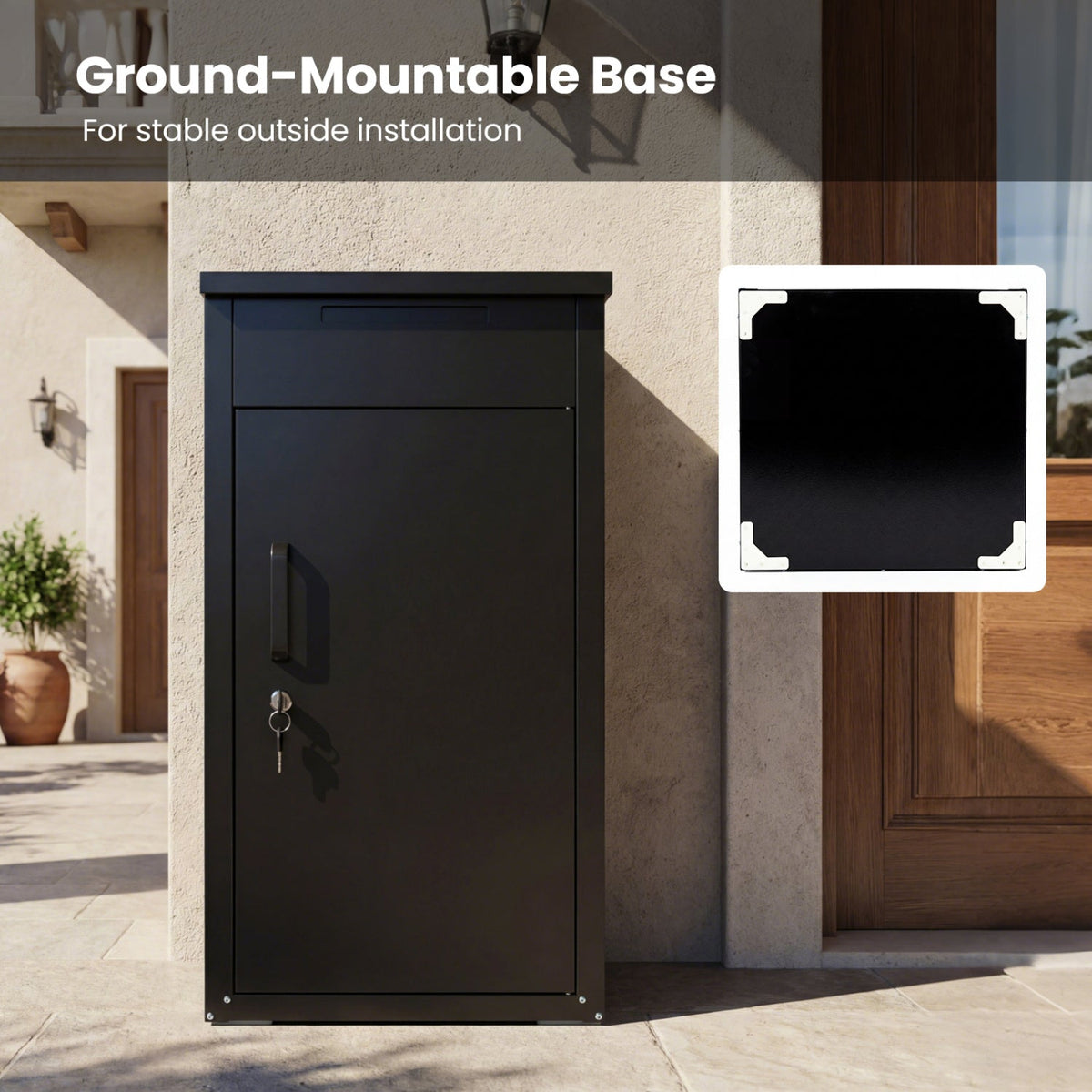 Package Delivery Box with Anti-Theft Board and Lockable Door
