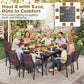 Patio Dining Table for 8 with Umbrella Hole for Porch Lawn
