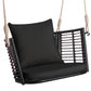 Hanging Rattan Porch Swing Chair with Cushions