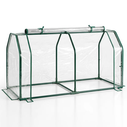 Portable Mini Greenhouse with PE Cover and Roll-Up Door