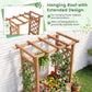 Raised Garden Bed with Lattice Trellises with Hanging Roof Set of 2