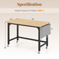 Rolling Computer Desk with Lockable Wheels 48" x 24"