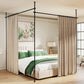 Room Divider Curtain Rod with Adjustable Floor to Ceiling Tension Rod (Curtains Not Included)