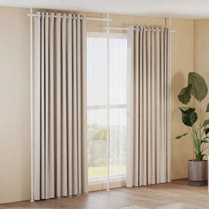 Room Divider Curtain Rod with Adjustable Floor to Ceiling Tension Rod (Curtains Not Included)