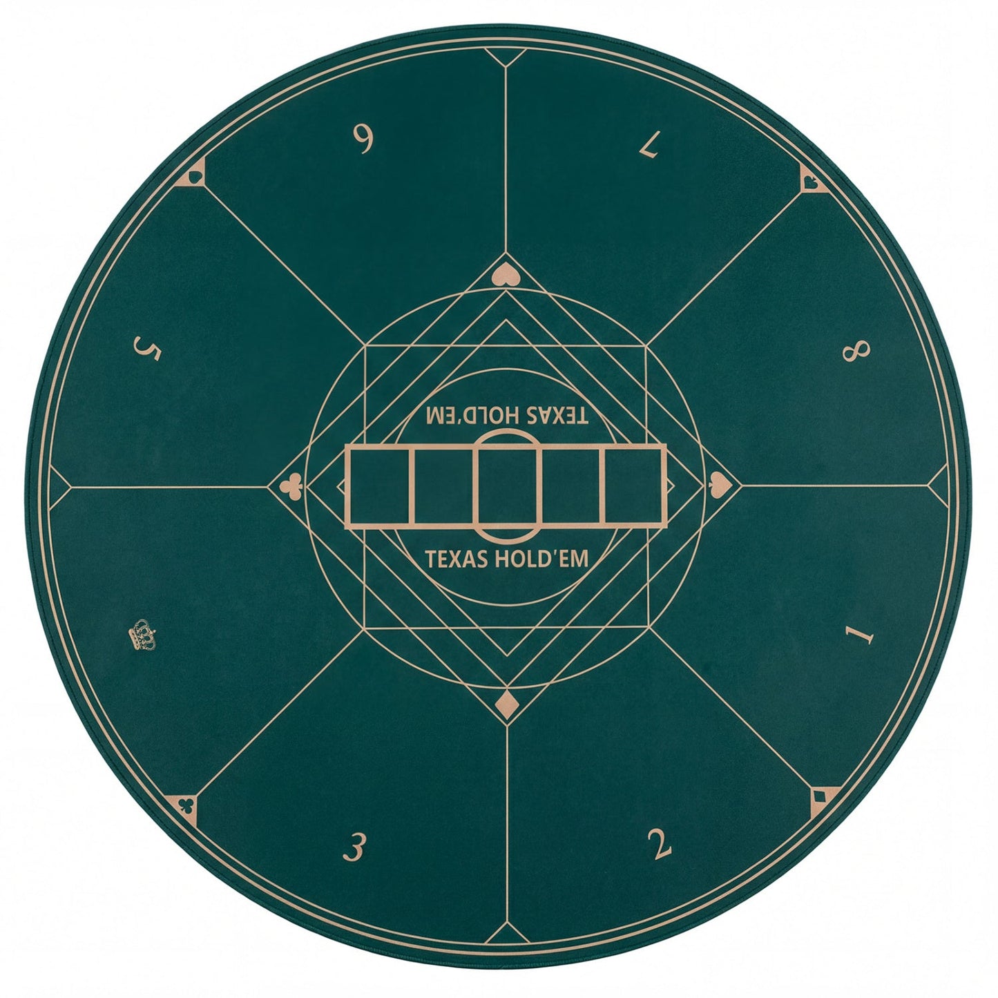 Round Poker Mat for Texas Hold'em 40 inch Portable Foldable Anti-Slip Rubber Base Table Layout