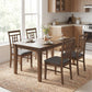 Rubber Wood Dining Chairs Set of 2 with Lattice Back