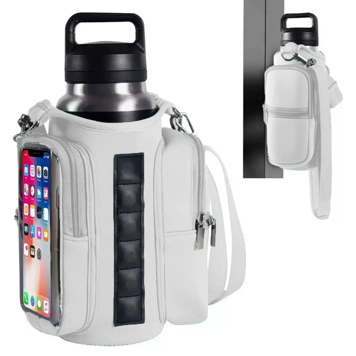 Magnetic Gym Water Bottle Holder for Phone & Keys