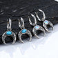 Vintage Moon Earrings for Men | Green Stone Stainless Steel Hoop Jewelry
