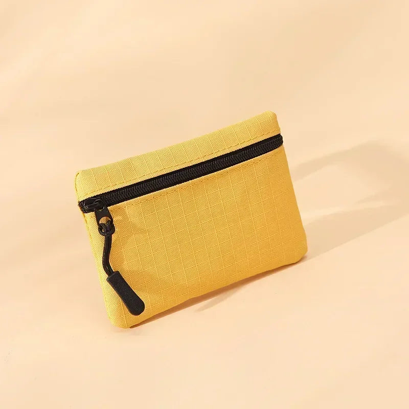 Women Mini Zippers Canvas Coin Purse | Compact Wallet with Keychain