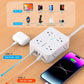 Surge Protector Power Strip with 8 Outlets and 4 USB Ports, Ultra Thin Flat Plug for Home Office Dorm Essentials
