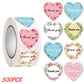 Heart Thank You Stickers | Floral Decorative Sealing Stickers for Wedding Gift Packaging and Small Business Supplies