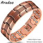 ARADOO  99.9% Pure Copper Bracelet with Double-Row Strength Magnets Jewelry Gift
