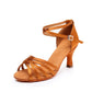 Gold Silver Woman Latin Dance Shoes With Rhinestone Buckle Jazz Salsa Dance Shoes For Ladies Girls Suede Soft Sole 5/7cm Heel