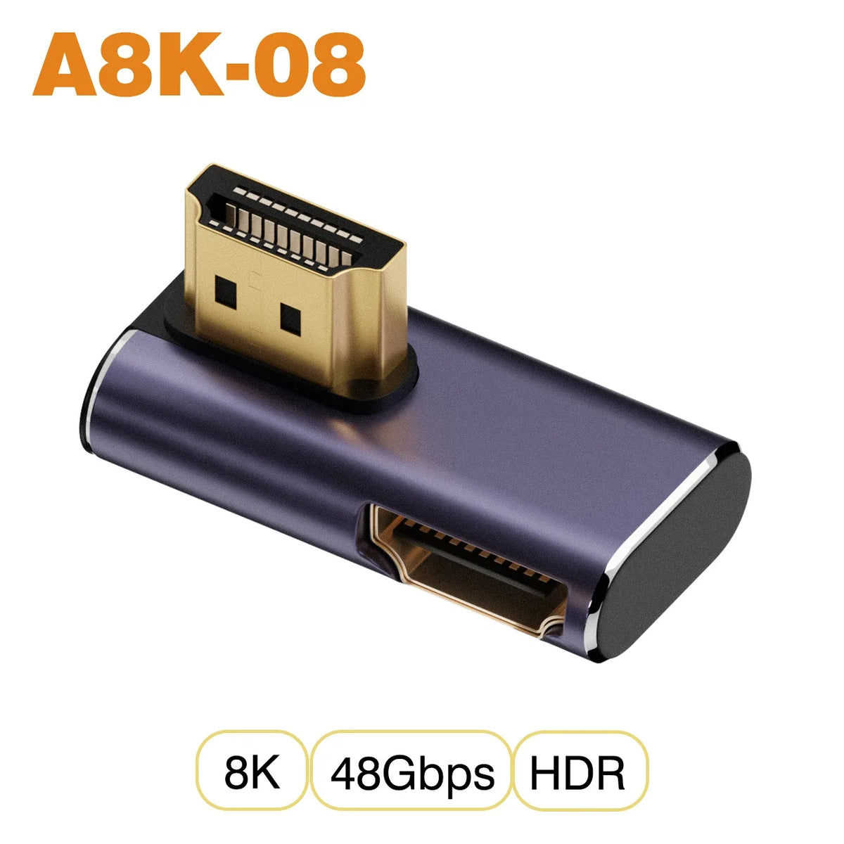 NNBILI HDMI 2.1 Adapter | 48Gbps 8K@60Hz Elbow and Straight Converter