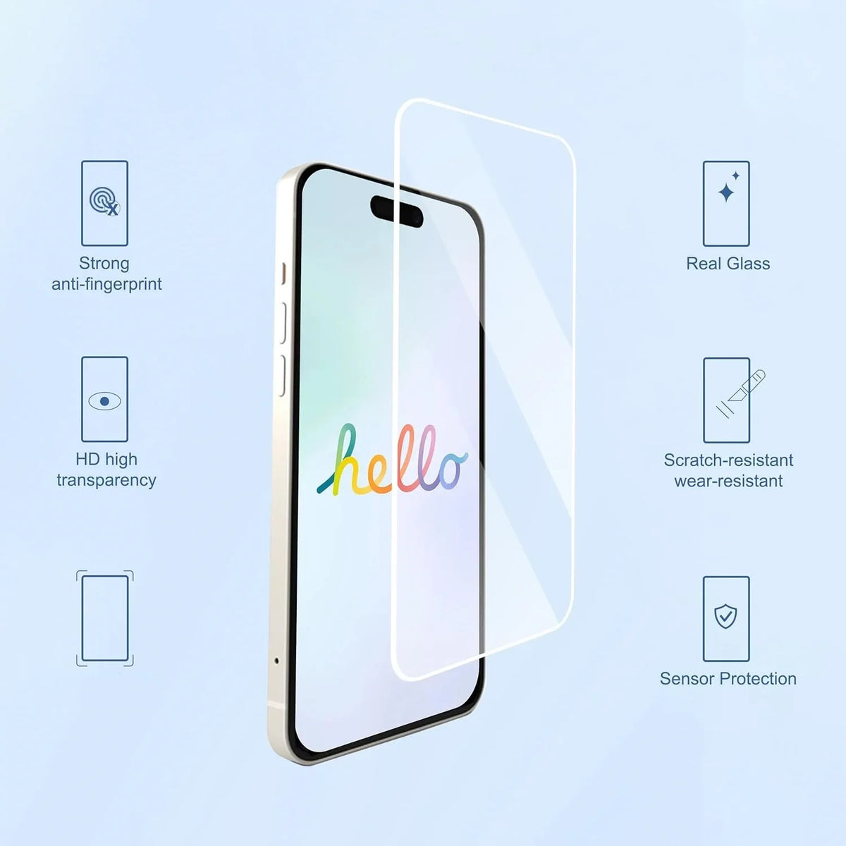 4Pcs HD Tempered Glass Screen Protector For iPhone 11 12 13 14 15 16 17 Pro Max 14 15 16 Plus Air 16e 17e Glass Protection Film